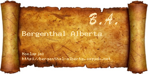 Bergenthal Alberta névjegykártya